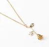 20pcs/lot Attract Bijoux Femme Collier Pink Gold Rose Flower Statement Necklace Women Maxi Choker Boho Jewelry Graduation Gift