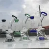 Plates-formes pétrolières en verre de 6 pouces avec 5 mm d'épaisseur de fond gratuit Réacteur à noyau de quartz Banger Card Cap Bols en verre Beaker Bongs Conduites d'eau