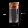 أنبوب اختبار صغير مع زجاجات التوابل من Cork Stopper Contler Vials DIY Craft 50pcs 10ml size 24 40mm