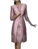 Mother of the Bride Suits Sheath Short Mother Formal Wear With Jacket Evening Satin Lace Party Wedding Guest Dresses