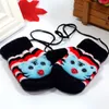 Colorful Cartoon Animal Kids Hanging Gloves Autumn And Winter Warm Mittens With Hang Rope Baby8574836