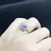 T Anelli a forma quadrata per le donne Gioielli di lusso Pures 100% 925 Sterling Silver Princess Cut White Topaz Party CZ Diamond Wedding Band Rings