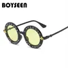 Boyseen retro yuvarlak güneş gözlükleri İngilizce harfler küçük arı güneş gözlükleri erkek kadın gözlükleri moda erkek kadın 15981228p