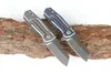 HY MINI SMALL FRLIPPER Folding Kniv D2 TANTO SATIN BLADE TC4 Titan Alloy Handle Ball Bearing EDC Pocket Present Knivar