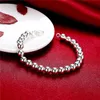 Wedding gifts 8M Hollow 925 silver bracelet JSPB126 Beast gift men and women sterling silver plated Charm bracelets272C