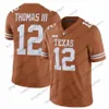 Thr Texas Longhorns＃12 Earl Thomas III Colt McCoy 10 Vince Young 20 Earl Campbell 34 Ricky Williams Black Orange White Retired Football Jersey