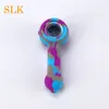 Exquisite festival gift silicone smoking pipes smoke filter glass bowl easy to use Unbreakable silicone bong bubbler water pipes