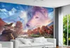 Custom 3D Wall Mural Wallpaper Home Forest scenery snow mountain 3D scenery Photo Wall Paper For Living Room Bedroom