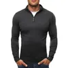 Camisolas Dos Homens Para 2019 Camisola Pullover Homens Casual Slim Fit Camisola De Malha dos homens Clássico Com Zíper Gola Alta Masculino Camisola XXXL