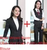 Wholesale-Formal Uniform Styles Blazers Suits With 4 Piece Jackets And Pants And Vest Coat Blouse Ladies Pantsuits Plus Size