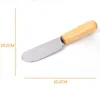 100pcs Butter scraper toast scraper kitchen tool Stainless Steel wooden handle butter knife Cheese Dessert Jam Spreader Breakfast Tool