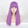 Kid child size wigs Descendants 2 Mal cosplay long purple hair Halloween wig