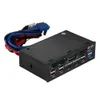 Freeshipping Multifuntion 5,25" Media Dashboard Kartenleser USB 2.0 USB 3.0 20 Pin e-SATA SATA Frontplatte