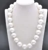 Enorm 20 mm äkta South White Sea Shell Pearl Round Beads Halsband 18 249B
