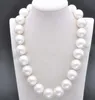 Énorme collier de perles rondes en coquillage de mer blanc du sud, véritable, 20mm, 18quot6849825