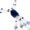 Europeisk och amerikansk mode senaste design 180 liten färskvatten pärla kristall halsband kvinnlig charm smycken