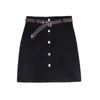 Autumn New Corduroy Skirts Womens Single-Breasted High Waist A Line Skirt Pockets Pink Khaki Black Slim Mini Skirt