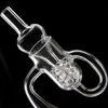 DHL Set Quartz Diamond Loop Banger Nail Oil Knot Recycler Carb Cap Dabber Insert Bowl 10mm 14mm 19mm Man Kvinna för Vattenrör