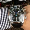 42mm 7080 CC AT MAR Quartz Chronograph Mens Watch Black Dial 316L Steel Case Leather Strap Sport Gents Watches Hello_Watch