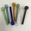 Colored Pyrex Oil Burner Pipe Glass Pipe Straight Type Glass Smoking Pipes New Arrivals High Quality Color Randomly Send SW37