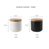 Nordic Ceramic Storage Jar with Bamboo Lid Airtight Sealed Canister Set of 3 Container for Coffee Tea Sugar Spice Black White