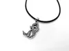 30 stks Little Mermaid Necklace Sea-Maid Fish Tail Silhouettes Touw Lederen Kettingen voor Kids Ariel Beach Ocean Fairy Tale Party