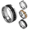 4 Colors Stainless Steel Movable Spin Chain Titanium Rings Nail ring Finger Band for Women Men Jewelry Gift