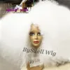 Часть кружевного переднего парика синтетическое белоснежное цвет волосы Большие изящные вьющиеся кружевные парики для женщины Drag Queen1387540