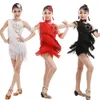 7 Farben Kind Mädchen Sexy Latin Quasten Pailletten Tanzkleid Kinder Samba Wettbewerb Ballsaal Salsa Latin Dance Wear Kostüme273c