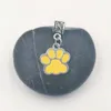 Necklace pendant 100PCS /lot Drip Enamel Dog Cat Paw Prints Charms Pendant Necklace&Bracelets Jewelry Accessories Fashion Gift Making A70