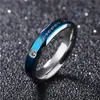 Forever Love Blue Titanium Steel Pareja Rings Diamante al por mayor Anillo brillante para hombres Mujeres Regalo de San Valentín