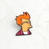 Qihe Futurama Broches Philip J. Fry Enamel Enamel Pins TV Show Crachás Figura dos desenhos animados Presente de jóias para fãs