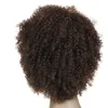 Brak koronkowej pełnej maszyny Made Human Hair Peruki Short Bobrless Afro Kinky Curly 4#Kolor czarne kobiety najwyższej jakości