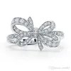 Dorapang 100% 925 Gümüş Orijinal Geometrik Glitter Zirkon Yüzük Balık Yay Yüzüğü Gül Altın Yüzük Kadın Hediye Orijinal Jewelry307T