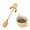 ملاعق قطة لطيفة طويلة مقبض الحساء ملعقة أدوات الشرب أدوات شرب القهوة أدوات المطبخ أدوات الإبداع الإبداعية للاستخدام لماتية شاي أواني شاي