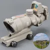 Trijicon ACOG 4X32 Tan Tactical Real Fiber Optic Red Illuminated Collimator Red Dot Sight Hunting Riflescope