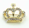 1 Inch Gold Plating Clear Rhinestone Crystal Diamante Crown or Tiara Jewelry Gift Pin Brooch for Pageant