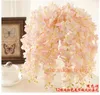 50 PCS Artificielle Hortensia Wisteria Fleur Chaîne DIY Simulation De Mariage Arc Carré En Rotin Mur Suspendu Panier Peut Être Extension