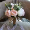 Flores artificiais do casamento Bouquets de casamento para noivas fora do casamento decorações de renda buquês de noiva branco rosa vermelho da dama de honra buquê