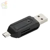 Lecteur de carte SD + Micro SD USB OTG universel Micro USB OTG lecteur de carte TF/SD adaptateur Micro USB OTG pour téléphone Samsung Android 300 pcs/lot