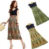 Lady Floral Dresses Summer Flower Print Bohemia Style Womens Long Dress Sleeveless Vest Maxi Dress Girl