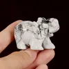 Dingsheng natural cristal pedra quartzo amethyst uivo elefante estatueta escultura de pedra longevidade turquesa cura reiki pedras