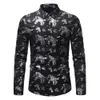 Printemps automne hommes automne hiver luxe mode revers impression à manches longues petit haut chemisier livraison directe