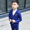 Kid Blazer suits 2-12Yrs Little Boy shirt jacket Vest Pant 4Parts Slim Child costume Wedding Flower boy Dress