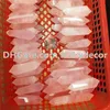 6 Facet Double Terminated Sacred Point Genuine Natural Sheer Rose Quartz Healing Crystal Gemstone Prism Wand 60-80mm Reiki Stones Figurine