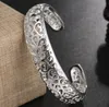 Luckyshine 2 pièces cadeau de vacances brillant pur 925 argent Sterling ouvert réglable Bracelets Bracelets russie Bracelets