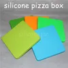Bins 1piece popular nonstick wax container jar flat silicone bho container wax oil concentrate square container silicone pizza box for