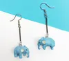 Linda resina cúbica elefante dangle brincos para mulheres meninas azuis cor cinza bonito desenho animado animal brinco brincos moda jóias