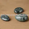 10st 30mm-60mm Freeform Polerad Naturlig Kambaba Jasper Pocket Palm Stone Grön Stromatolite Fossil Ädelsten Orsaker Stone Crystal Healing