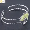 CSJA Women Cuff Bracelet Gemstone Chips Silver Bangle Natural Stone Beads Jewelry Handmade Wisdom Tree of Life Jewellery F5031559746